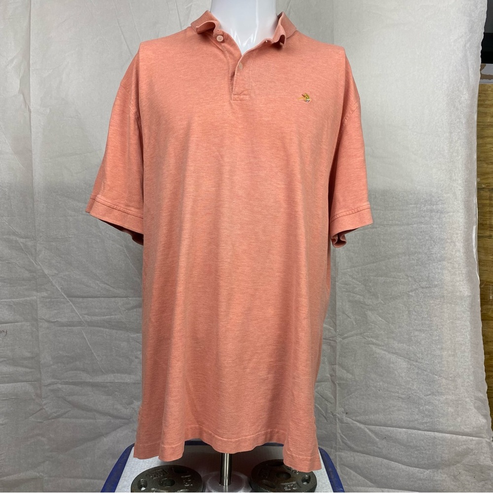 Charles F Orvis Signature Collection Polo Men’s XL peach/salmon Embroidered fly